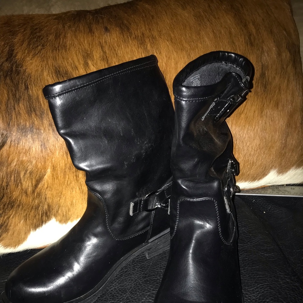 Neiman  Marcus Boots with strap and chain